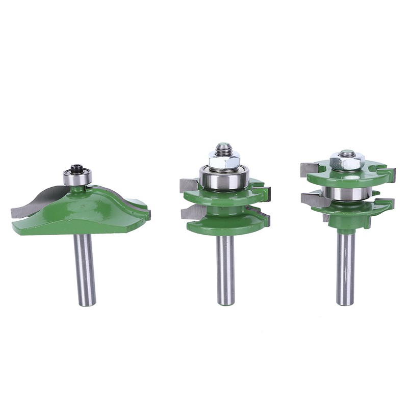 3Pcs 8-Shank Cutter Drill Set T Shape Wood Milling Cutter