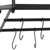 CeRaBuRET 24 Inch Black Wall Mounted Pot Rack with 2