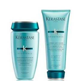 Kérastase Resistance Bain Force Architecte 250ml & Ciment Anti-Usure 200ml Duo