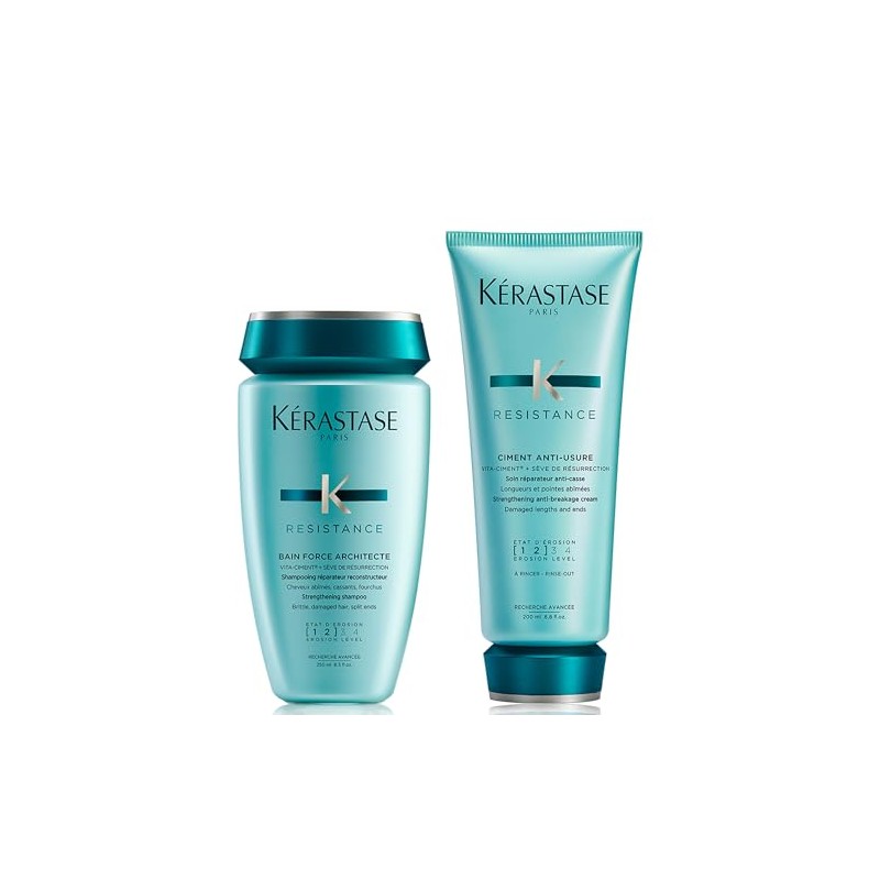 Kérastase Resistance Bain Force Architecte 250ml & Ciment Anti-Usure 200ml