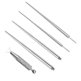 NOPKESV Stainless Steel Piercing Taper Insertion Pin, Thread-Free Assistant Tool, Screw-On Curved Piercing Stretching Kit, Pack of 5