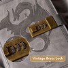 Dragon Leather Journal Notebook, Diary with Combination Lock, Lined/Blank Paper