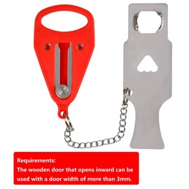 Portable Door Lock,School Lockdown Lock,Lock from Inside Door, Living Security Device Suitable for Home, Hotel, School, Apartment, Extra Lock for Additional Safety and Privacy,Red 2 Pack