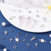 PH PandaHall 60pcs 10 Styles Alloy Nail Charms, Star/Snowflake/Cross Nail