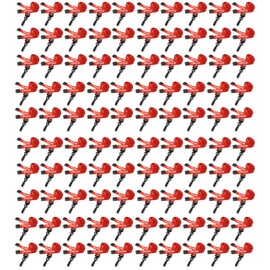 PCL Media ltd Red Visitor Lanyards for ID Card Holders (Pack of 100) Comes with Safety Breakaway & Durable Plastic J Clip – Ideal for Office, School, Events, and Conferences