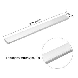 QUARKZMAN Square Aluminium Flat Bar, 1/4 Inch Thick, 1 Inch Width, 10 Inch Length, Aluminium Rod 6061 Aluminium Flat Plate, 6 x 25 x 254 mm T6511 Solid New Rolling Mill for Industrial Buildings