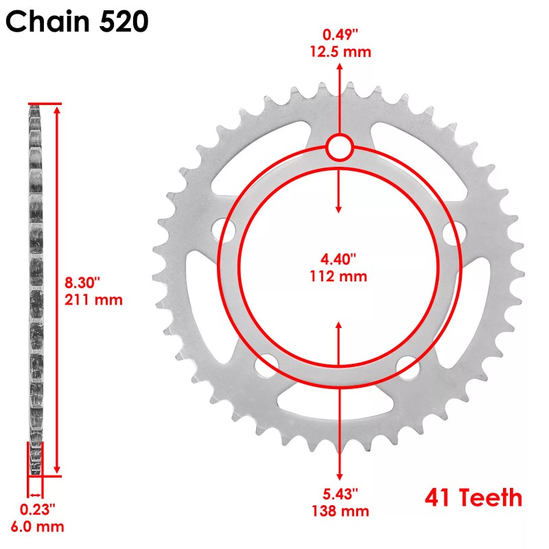 Caltric Drive Chain & Sprockets For Honda CB500 2013-2021 /