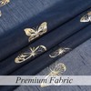 Jubilantex Butterfly Sheer Curtains Navy Blue Drapery with Gold Print