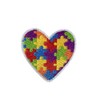 Autism Awareness Heart Embroidery Patch Iron on or Sew on