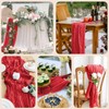 Xiomot 6PCS Table Runner Cheesecloth 10FT Red Boho Gauze Cheese