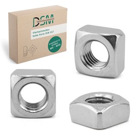 DSM Square Nuts M6 According to DIN 557, Regular Shape, A2/V2A Stainless Steel - Rustproof & Corrosion Resistant, Sliding Nut, Square Nuts, Insert Nuts for Mechanical Engineering & Fixture