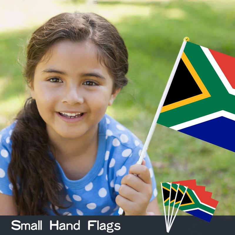 AhfuLife Small South Africa Flags for South Africa Decoration, Pack