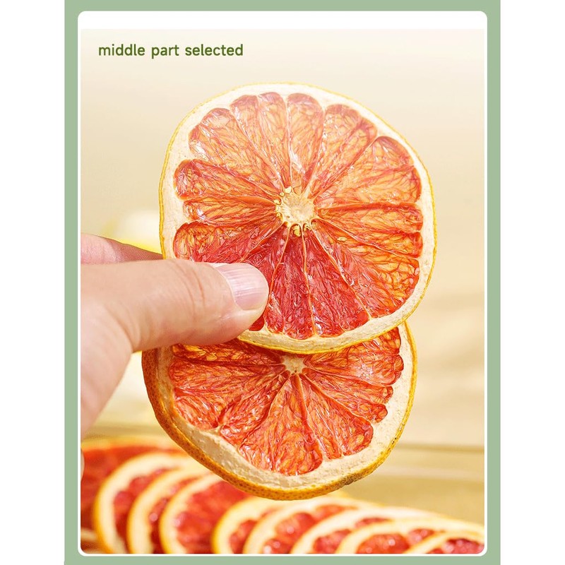 Mkostlich Dried Grapefruit Slices, 250g/8.81oz Dehydrated Grapefruit for Cocktails, Red
