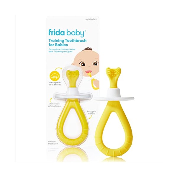 FridaBaby Training Toothbrush for Babies, Yellow