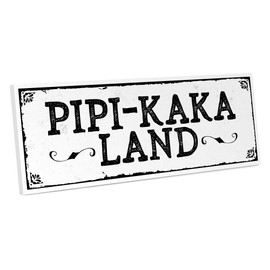 ARTFAVES® Door Sign with Saying "PIPI-Kaka-Land" Vintage Decorative Sign on the Theme Bathroom/WC/Toilet Shabby Chic Sign Also as a Gift