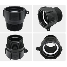 (1 Pack) IBC Tote Adapter 2" Female Buttress to 2" Male NPT Standard Pipe Thread, Water Tank Connector for 275-330 Gallon IBC Totes, Food Grade Fittings, Drain Valve, Buttress Adapter for Garden Hose