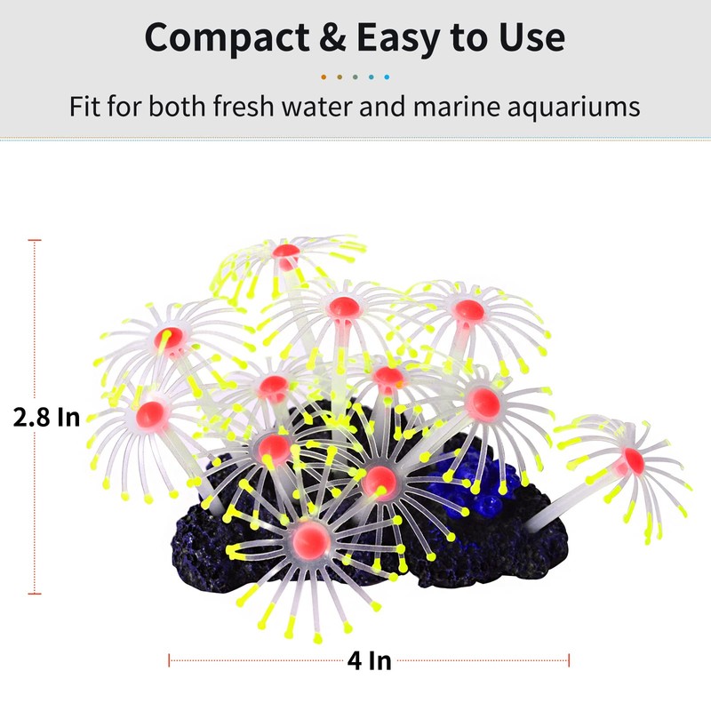 Uniclife Glowing Effect Artificial Coral Plant for Fish Tank, Decorative