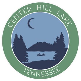 Center Hill Lake, Tennessee Crescent Moon Boat Vinyl Printed Die-Cut Decorative Auto Decal Sticker Appliques ~ Lake Life Adventure Series