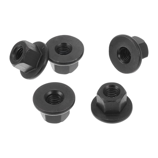 HEROFFIX 5 Pcs M8 Car Flange Nuts Carbon Steel Flat