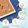 LiQunSweet 8 pcs 4 Styles Cocktail Theme Brass Cubic Zirconia