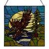 RIVER OF GOODS 14" H Bald Eagle Stained Glass Window
