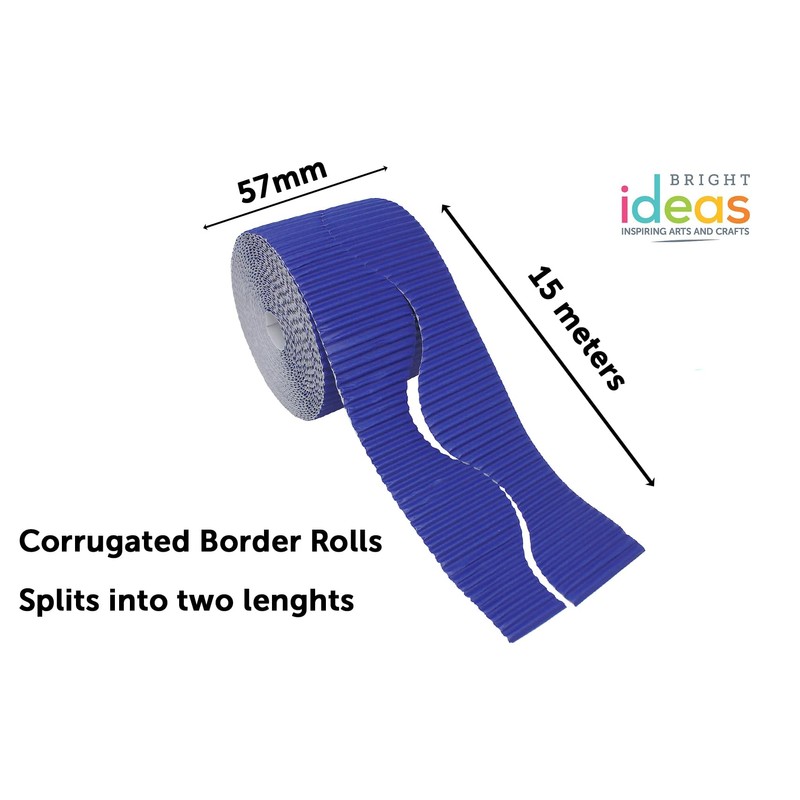 Bright Ideas Ultra Blue, 10cm x 7.5m Corrugated Border Roll