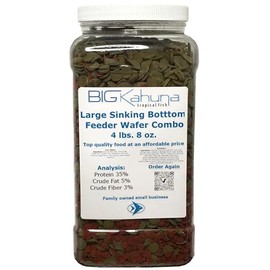 BIG KAHUNA TROPICAL FISH Premium Large Sinking Algae Wafer Mix Ideal for Plecos, Catfish, Shrimp, Snails, and Other Bottom Feeding Fish 4 lbs. 8 oz. (Large Bottom Feeder Mix)