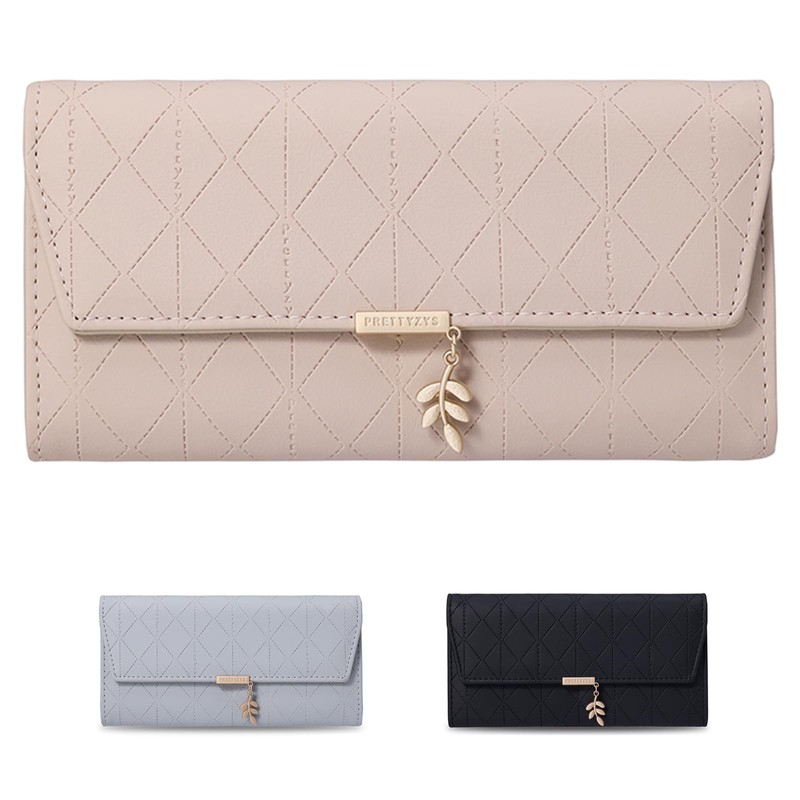 Cartera de mujer de cuero compacta con bloqueo rfid, Billetera
