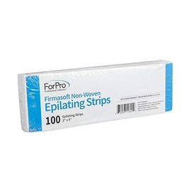 ForPro Professional Collection Firmasoft Non-Woven Epilating Strips, Tear-Resistant, 10% Thicker - Pre-Cut Strips for Hair Removal, White, 3” W x 9” L, 100-Count