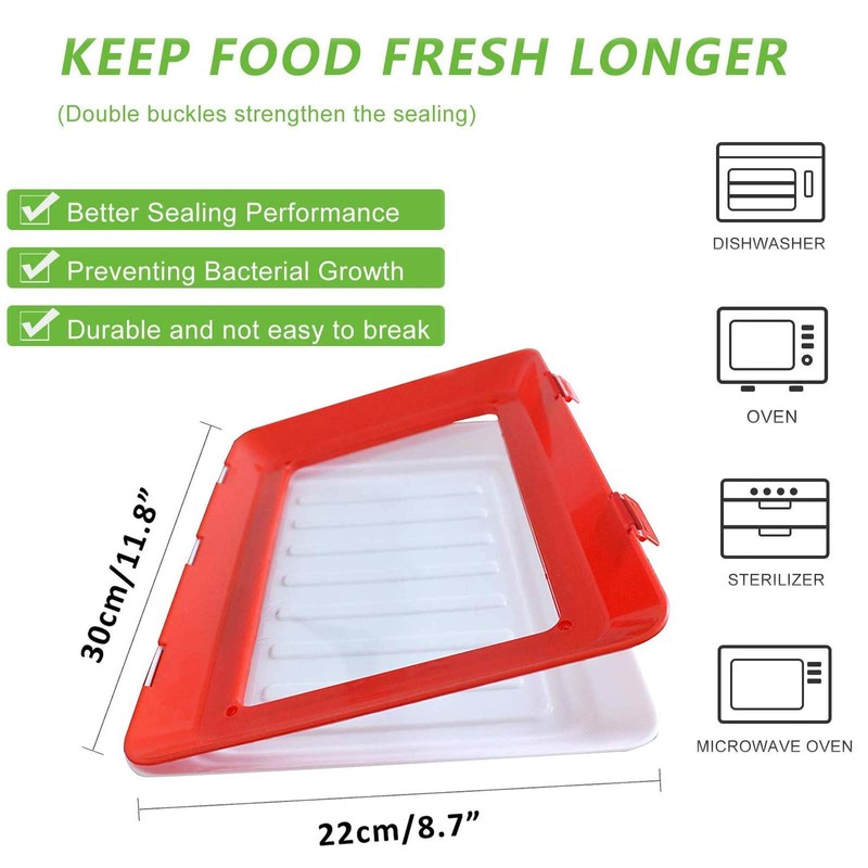 Food Plastic Preservation Tray, Stackable Food Tray Reusable Creative fresh