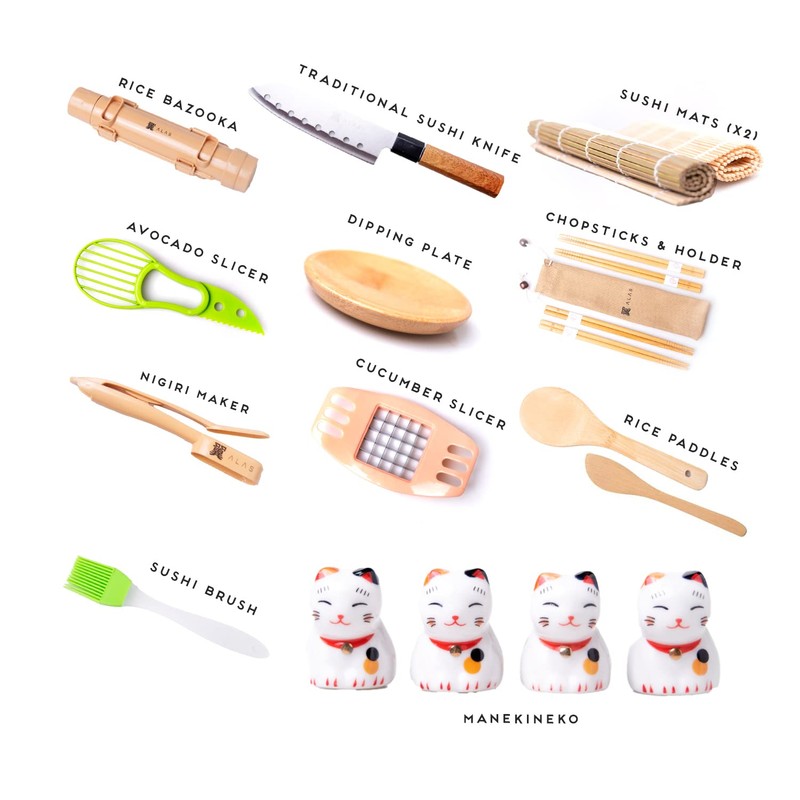 Alas Complete 20 Piece Sushi Making Set - Kit for