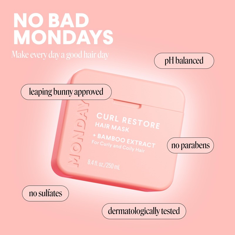 MONDAY HAIRCARE CURL RESTORE Hair Mask with Bamboo Extract, Coconut