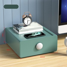 Organizador de Escritorio con Cajones, Caja de Almacenamiento Apilable de Escritorio, Organizador de Almacenamiento de Cajones de Plástico de 18,5 X 20 X 7,5 cm para Oficina en Casa(Verde oscuro)