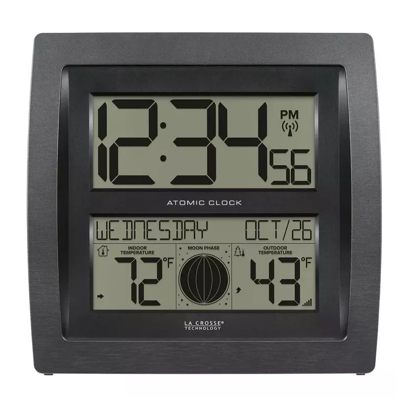 La Crosse Technology Curved Digital Atomic Wall Clock