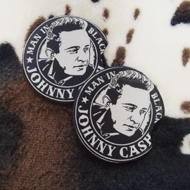 Handmade Johnny Cash Coasters 2 Pack For Drinks Absorbent 2.75" For Cup Holder