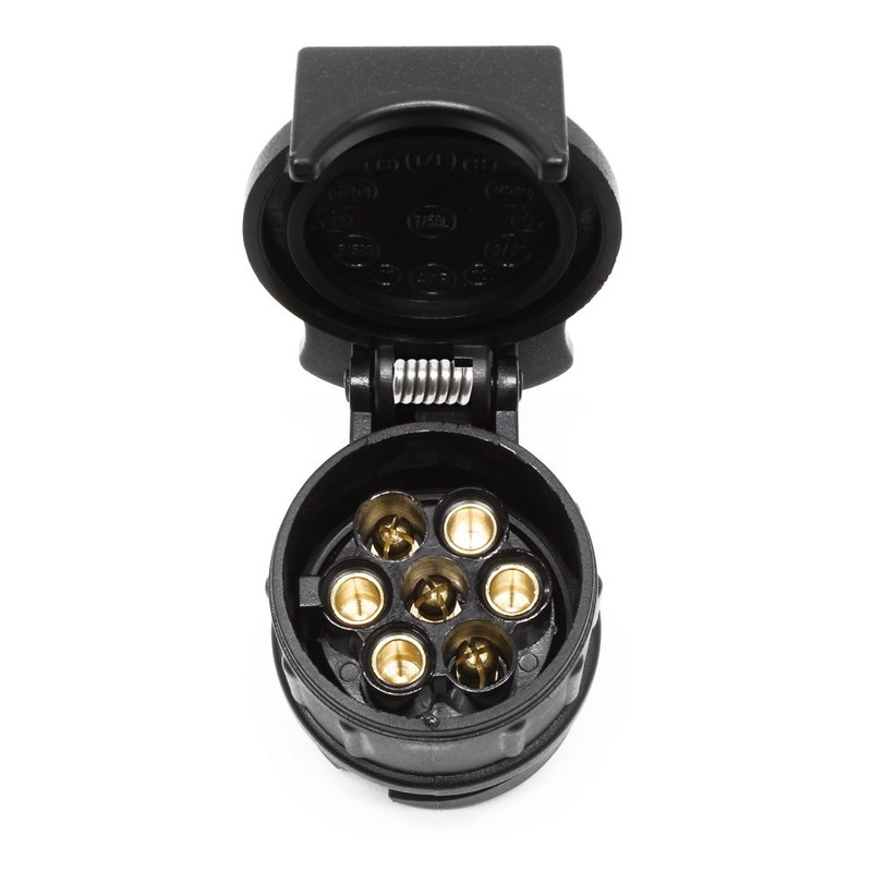 Wiltec Trailer Adaptor 13 to 7 Pin 12 V, Plastic