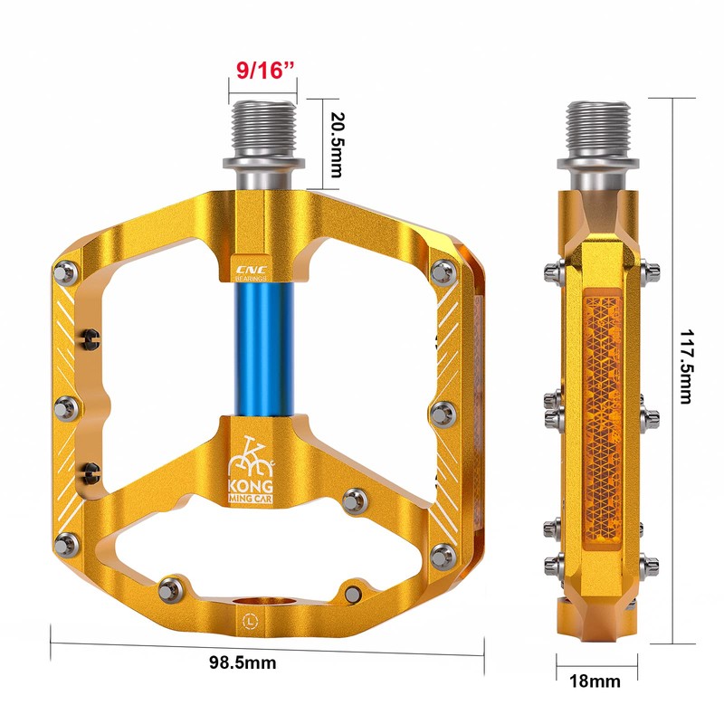 Mountain/Road Bike Pedals with 3 Seal Bearing - 9/16" MTB
