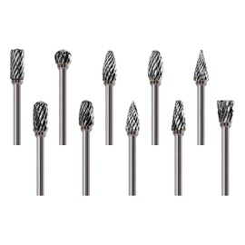 10 Stück Hartmetall Frässtifte Set, 2.35mm Schaft Raspel Fräser für Bohrmaschine – Polieren, Gravieren, Metall/Holzbearbeitung, Hartmetall Bits für Nagelfräser