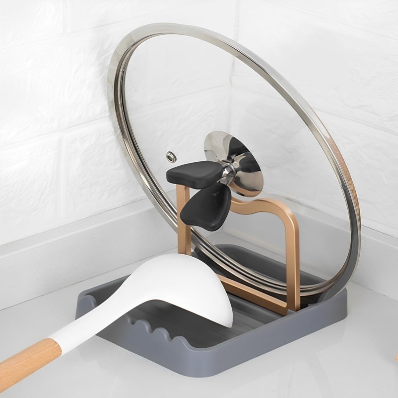 Set of 2 Cooking Spoon Rest, Foldable Pot Lid Holder,