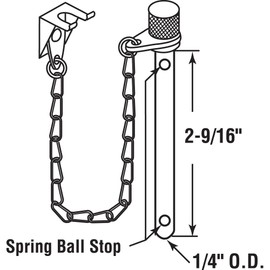 Defender Security S 4066 Sliding Patio Door Pin Lock with Retaining Ball,2-9/16 inch, Steel Pin, (single pack) , White