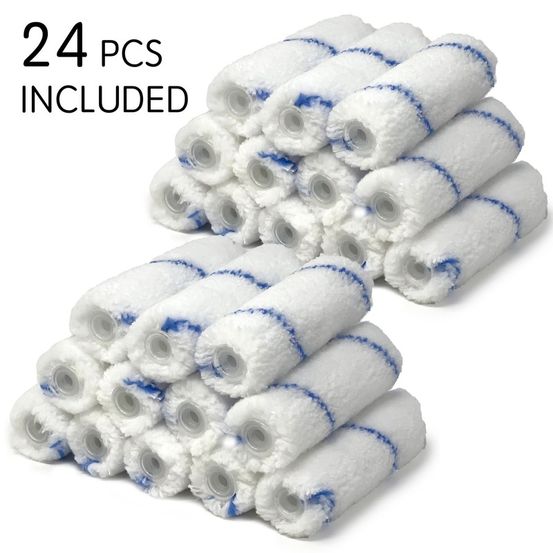 Allgala 24 Piece 4" Mini 3/8" Nap Shedless Microfiber Paint