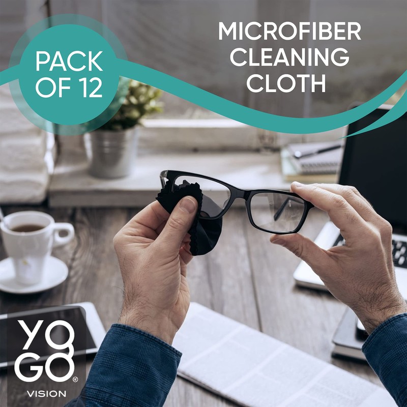 Microfiber Cleaning Cloth 12-Pack Individualy Packed (6"x 7") Glasses Cleaning