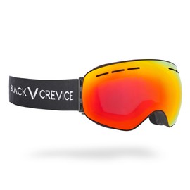 Black Crevice Ski Goggles with Spherical Lenses Black/Red Revo