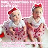 Ninivi 4PCS My First Valentines for Day Baby Girl Outfit,