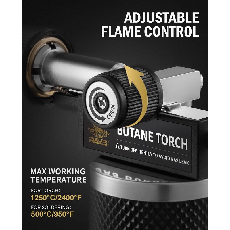 RAVS 15-piece Butane Torch Kit with 140 pcs Heat Shrink