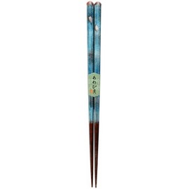 Kawai 103693 "Dishwasher Safe Chopsticks" Flower Oboro, Blue, 9.1 inches (23 cm)