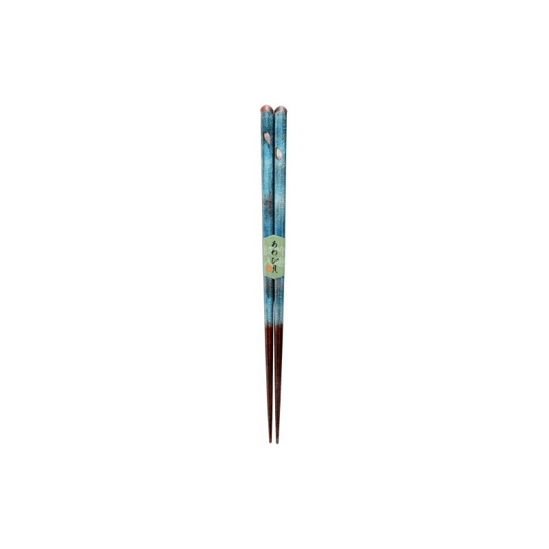 Kawai 103693 "Dishwasher Safe Chopsticks" Flower Oboro, Blue, 9.1 inches