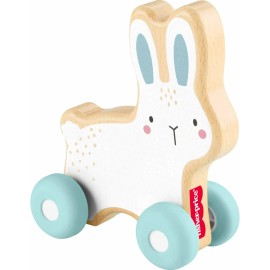 Fisher-Price Wooden Push-Along Bunny Toy Vehicle for Baby Crawling Play. 1 Wood