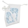 Ambesonne Teal and White Fabric Pouch Set of 2, Ocean