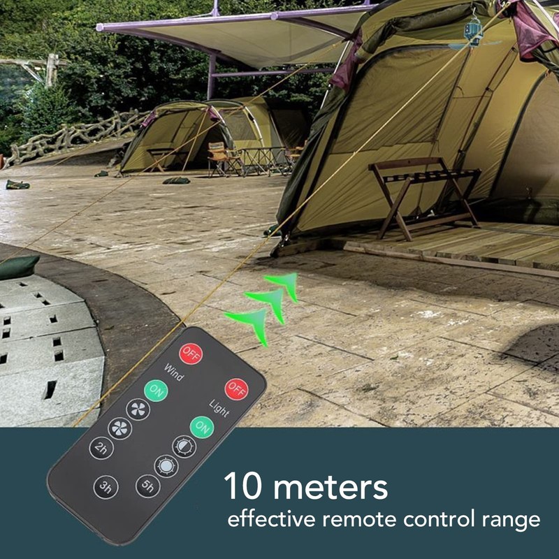 10400 mAh Camping Fan with LED Lantern, Waterproof USB Tent